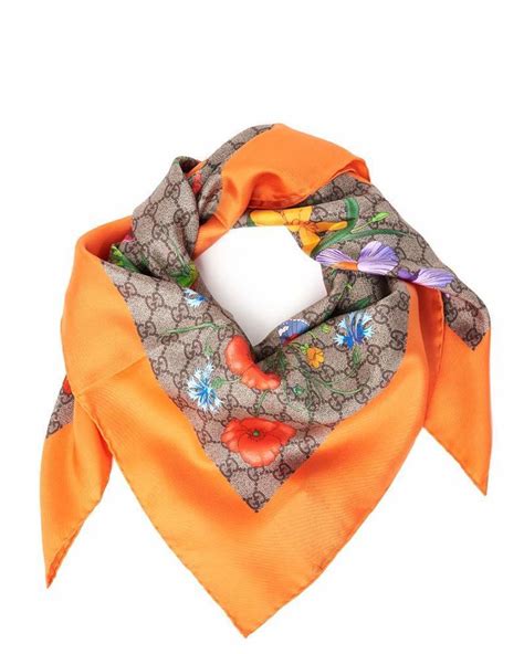 orange gucci scarf|gucci scarf with flowers.